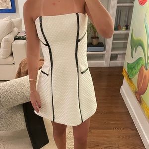 Alexis white mini dress with black trim, size S